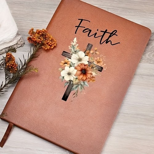 Vegan leather faith journal - leather,